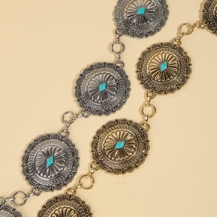 Anarchy Street - Wholesale Belt - Women's - Detailed Ornate Disc Concho Chain Belt2