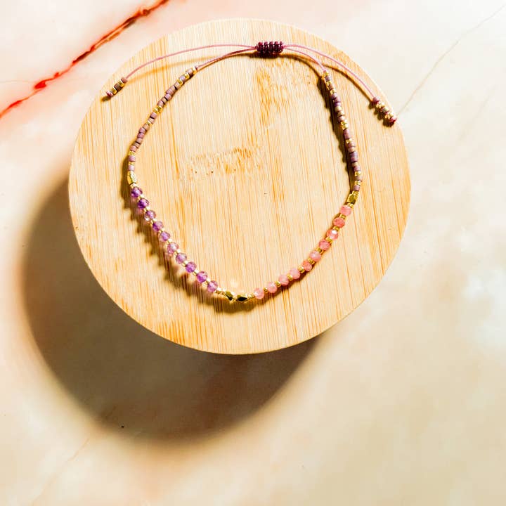 Santore Jewelry Company - Wholesale Beaded Bracelet - Lulu: Gemstone and Seed Bead Thread Bracelet - Adjustable7