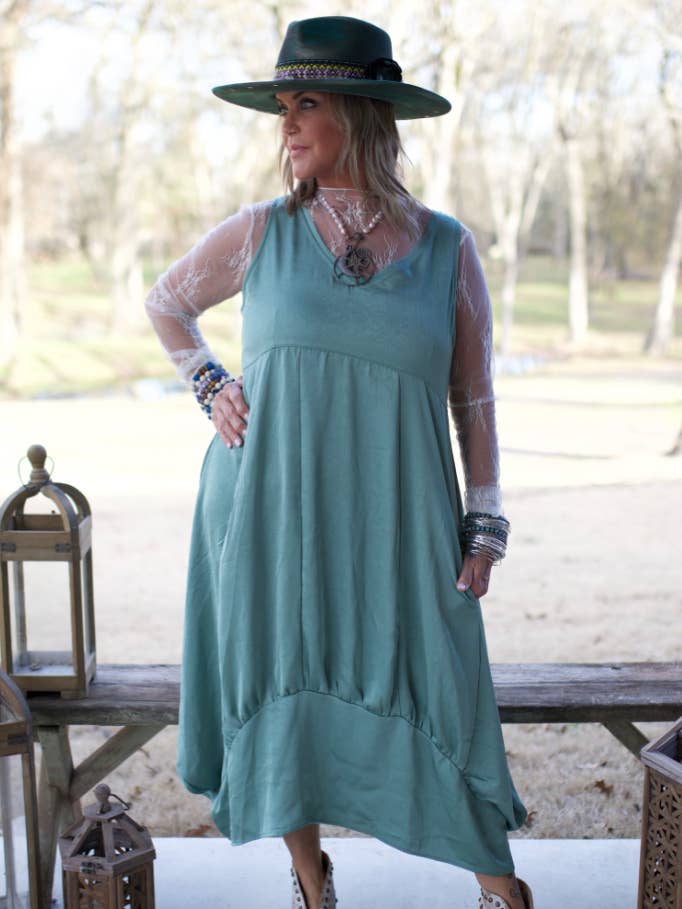 In the Meadow Dress - Sage for wholesale by Jaded Gypsy