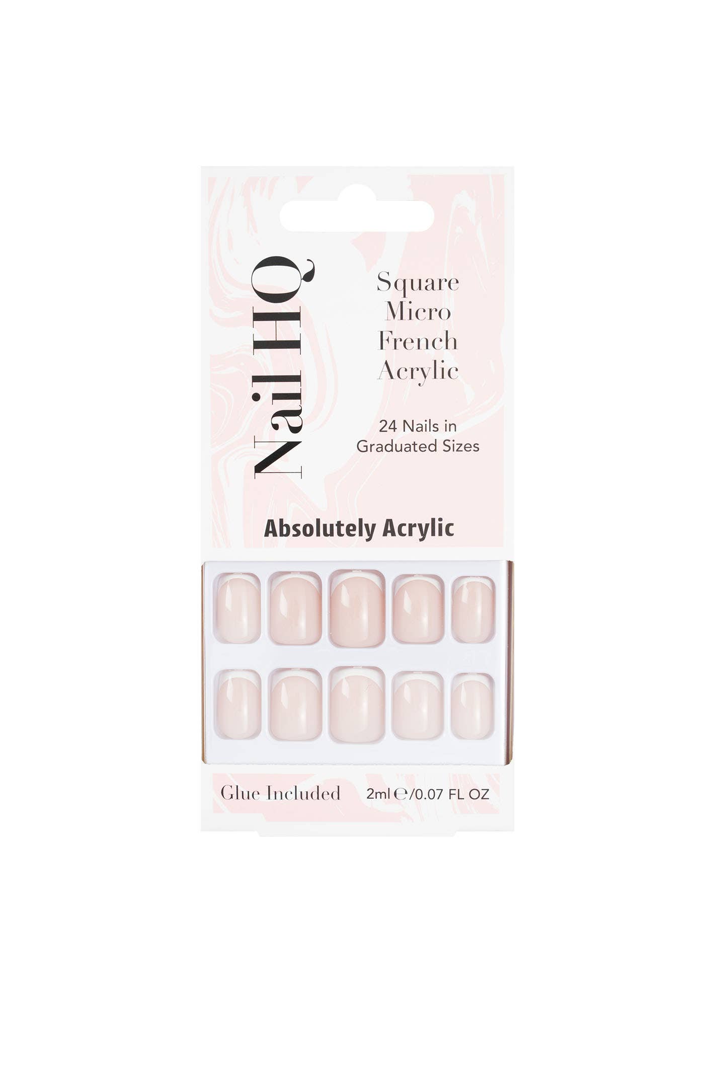 Soinvogue - Wholesale Press-on/fake nails - Nail HQ Square Micro French Acrylic Nails (24 Pieces)0