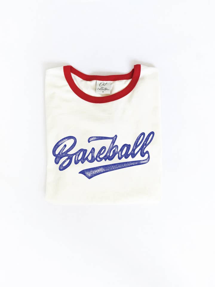 Camiseta estampada BASEBALL Ringer por atacado de OAT COLLECTIVE