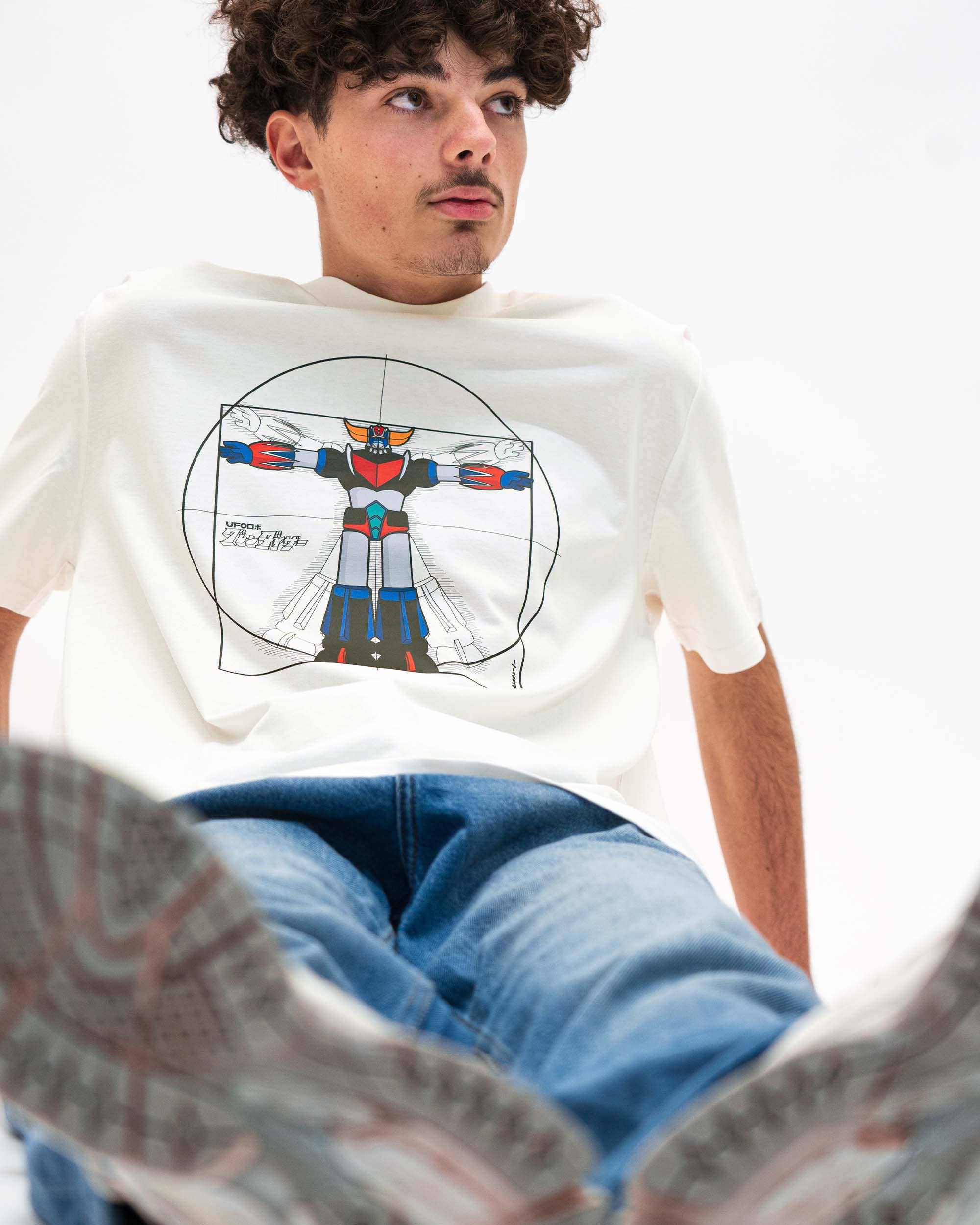 Grafitee - Wholesale T-shirt met print - Heren - Goldo De Vitruv T-shirt - grafisch ontwerp met robots3