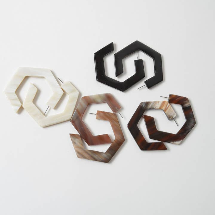 MAADILI COLLECTIVE – wholesale Hoop earrings – Honeycomb Hoop Earrings5