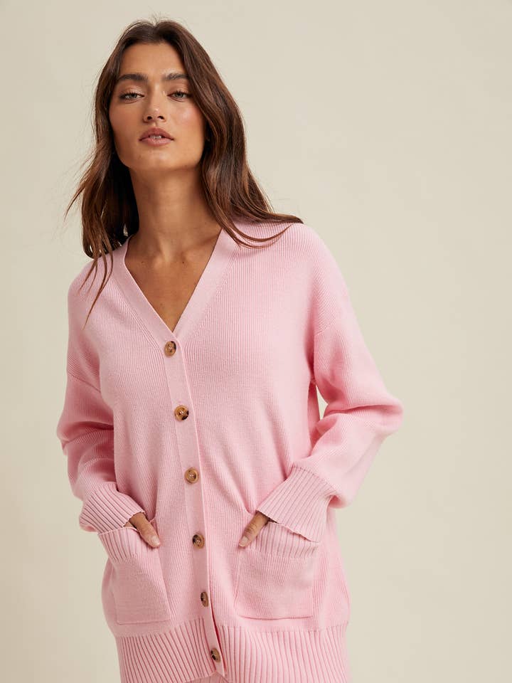 BUTTON-UP KNIT SWEATER CARDIGAN / WL25-10845T for wholesale by Wishlist Apparel