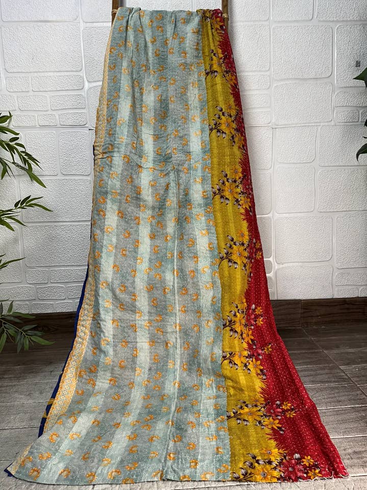 Vintage Kantha Throw Reversible Handstitched Sofa Throw Quil for wholesale by The Eastern Loom