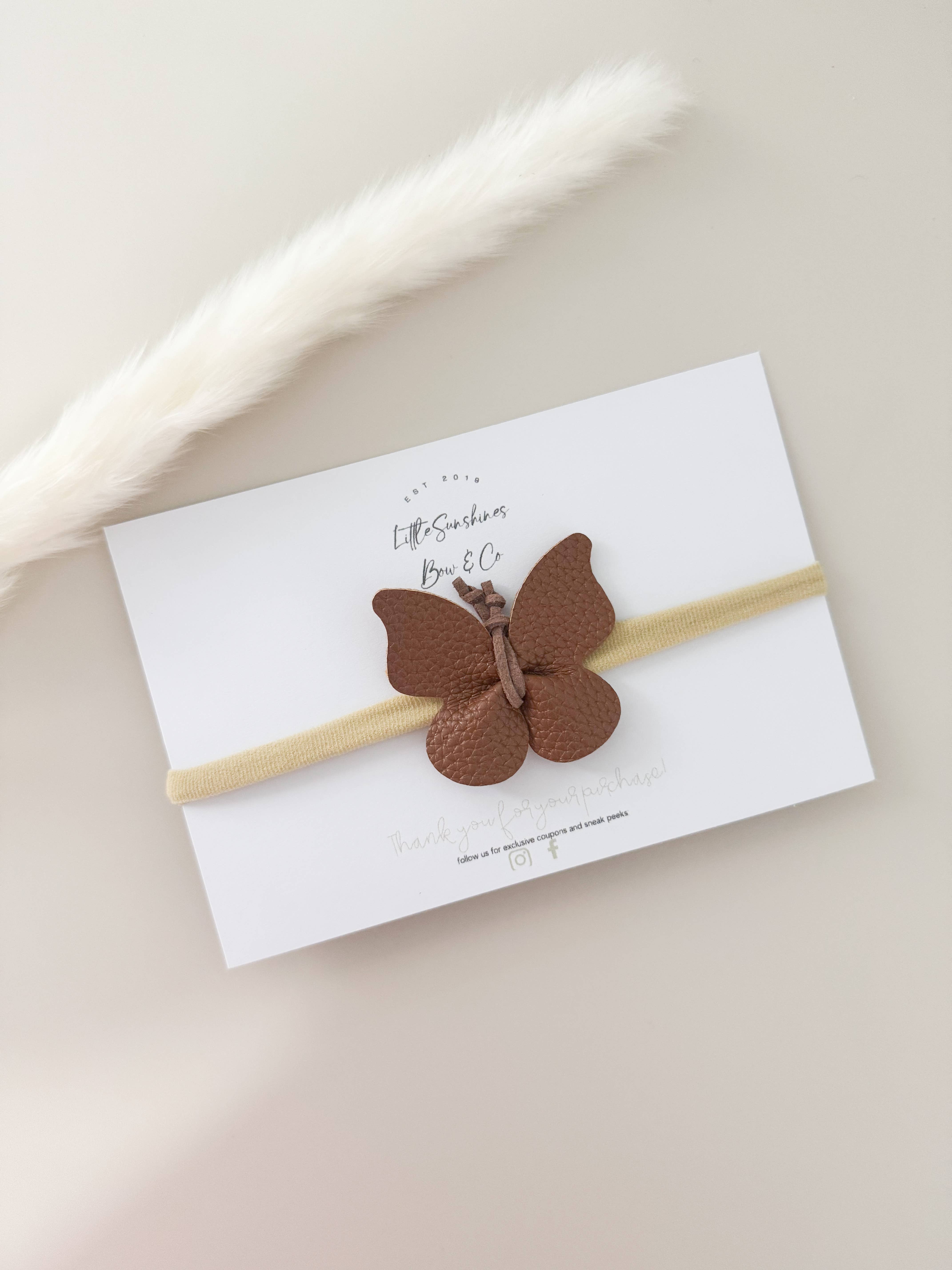 Little Sunshines Bow & Co - Wholesale Hair Clip - Kids - Texture Leather Butterflies3