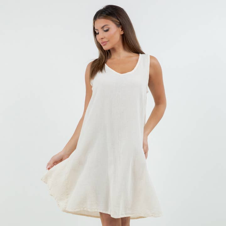 Vestido Peyton 100% gasa de algodón para venta al por mayor de Cottonways