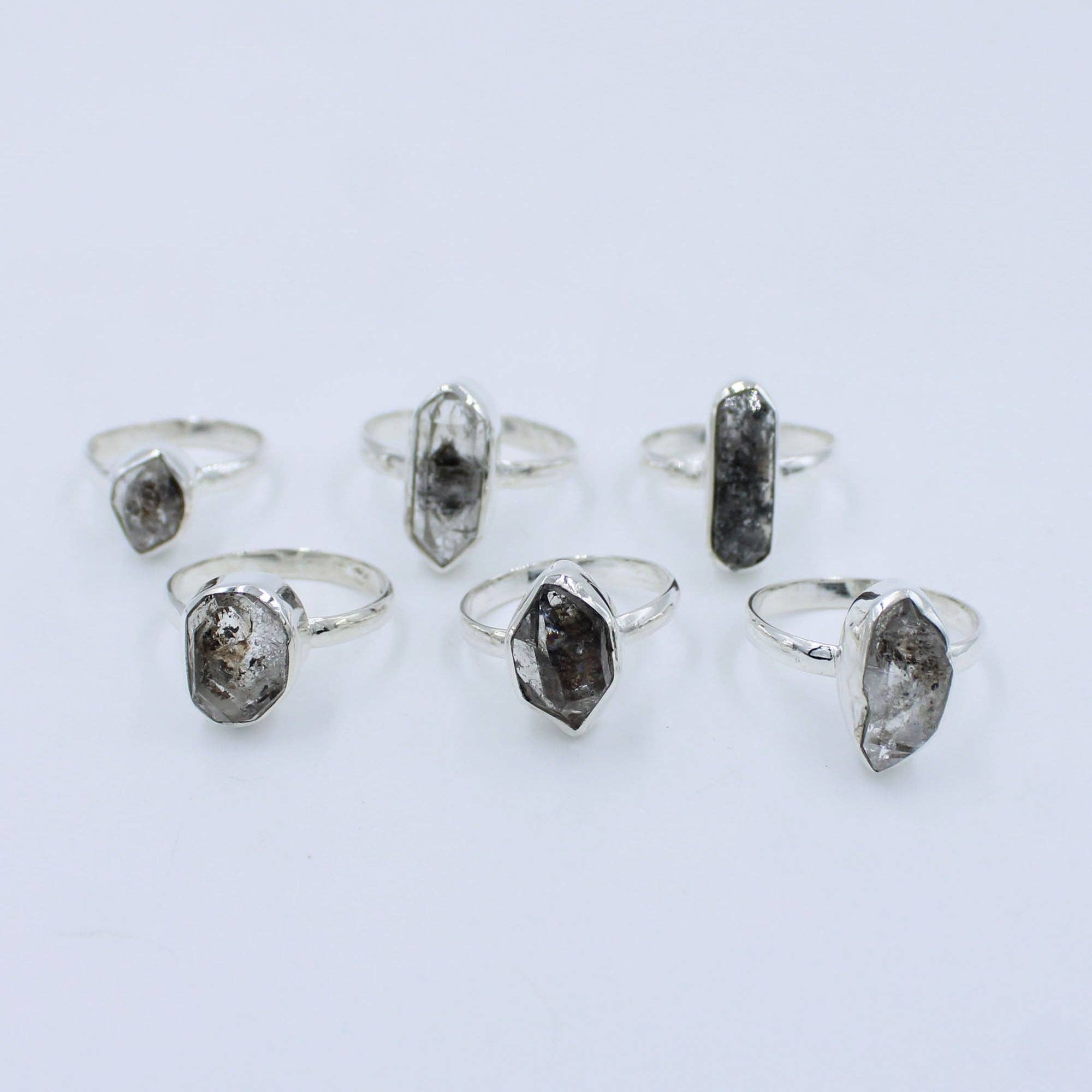 Silvex Jewelry - Wholesale Single Stone/Solitaire Ring - Wholesale Lot Herkimer Diamond 925 Sterling Silver Unique Ring1