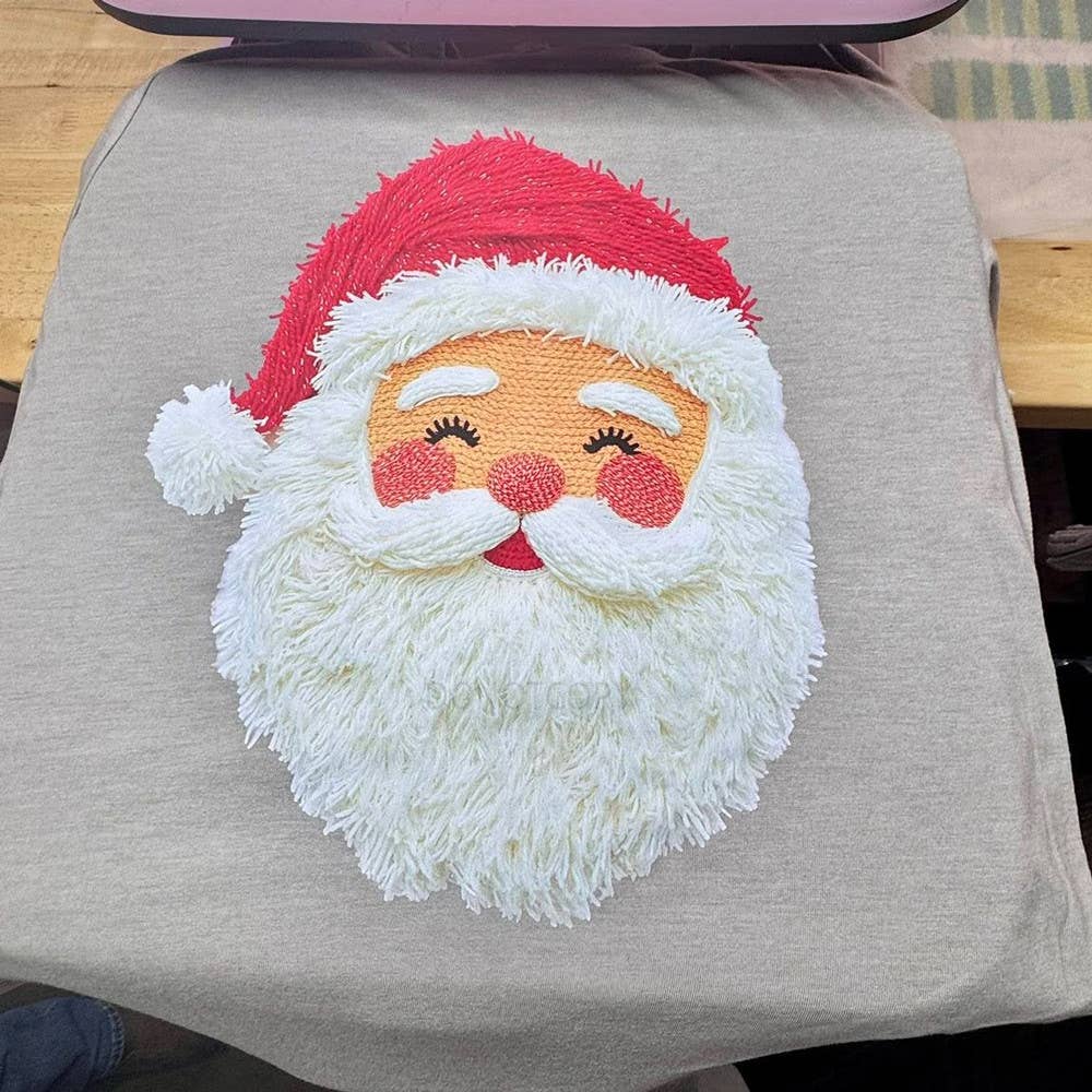Trendy Transfers – wholesale Sublimation transfer – Faux Yarn Santa Light Skin DTF Heat Transfer0