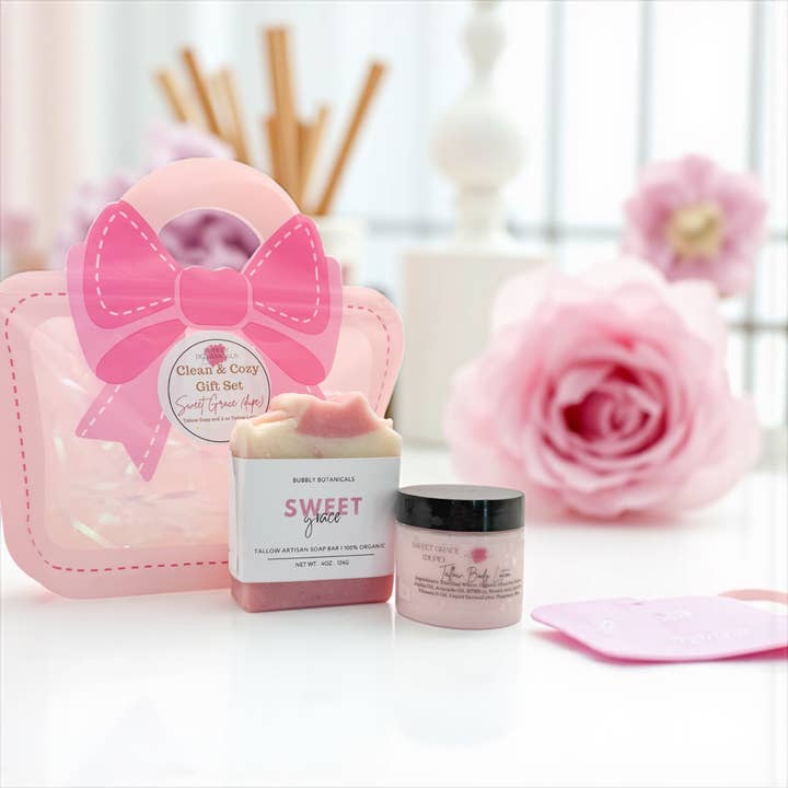 Clean and Cozy Tallow Gift Set – Natural Soap and Lotion for wholesale by Bubbly Botanicals