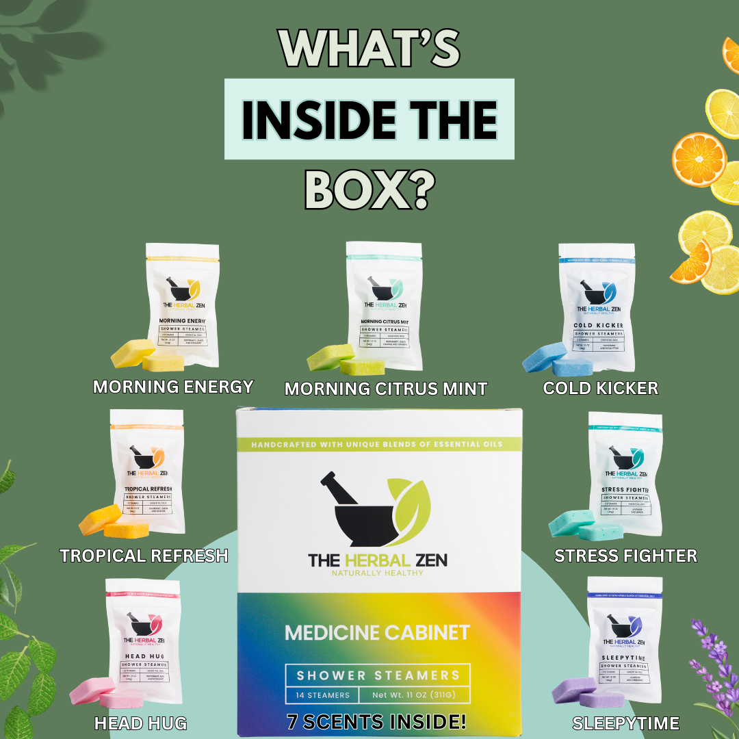 The Herbal Zen - Wholesale Shower Steamer/Bomb - Medicine Cabinet Shower Steamer Gift Box | Valentine’s Set9