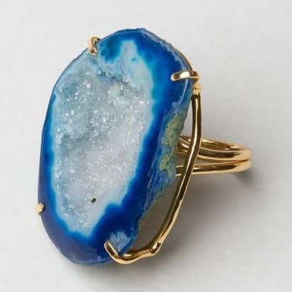 Bague Géode Bleue pour la vente par ACUS