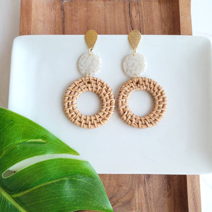 Spiffy & Splendid - Wholesale Dangle Earrings - Lana Earrings - Dark Rattan // Resort, Jewelry7