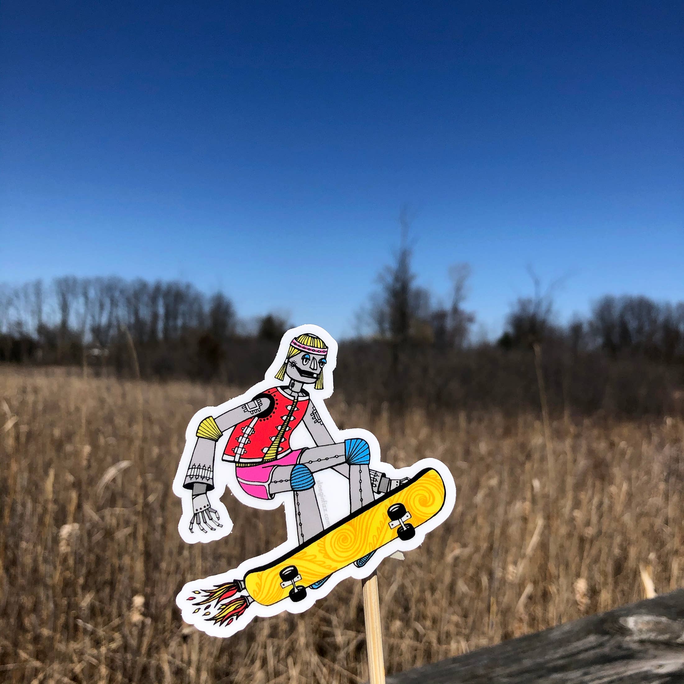 Sloe Gin Fizz - Wholesale Sticker - Skateboarding Robot Vinyl Sticker1