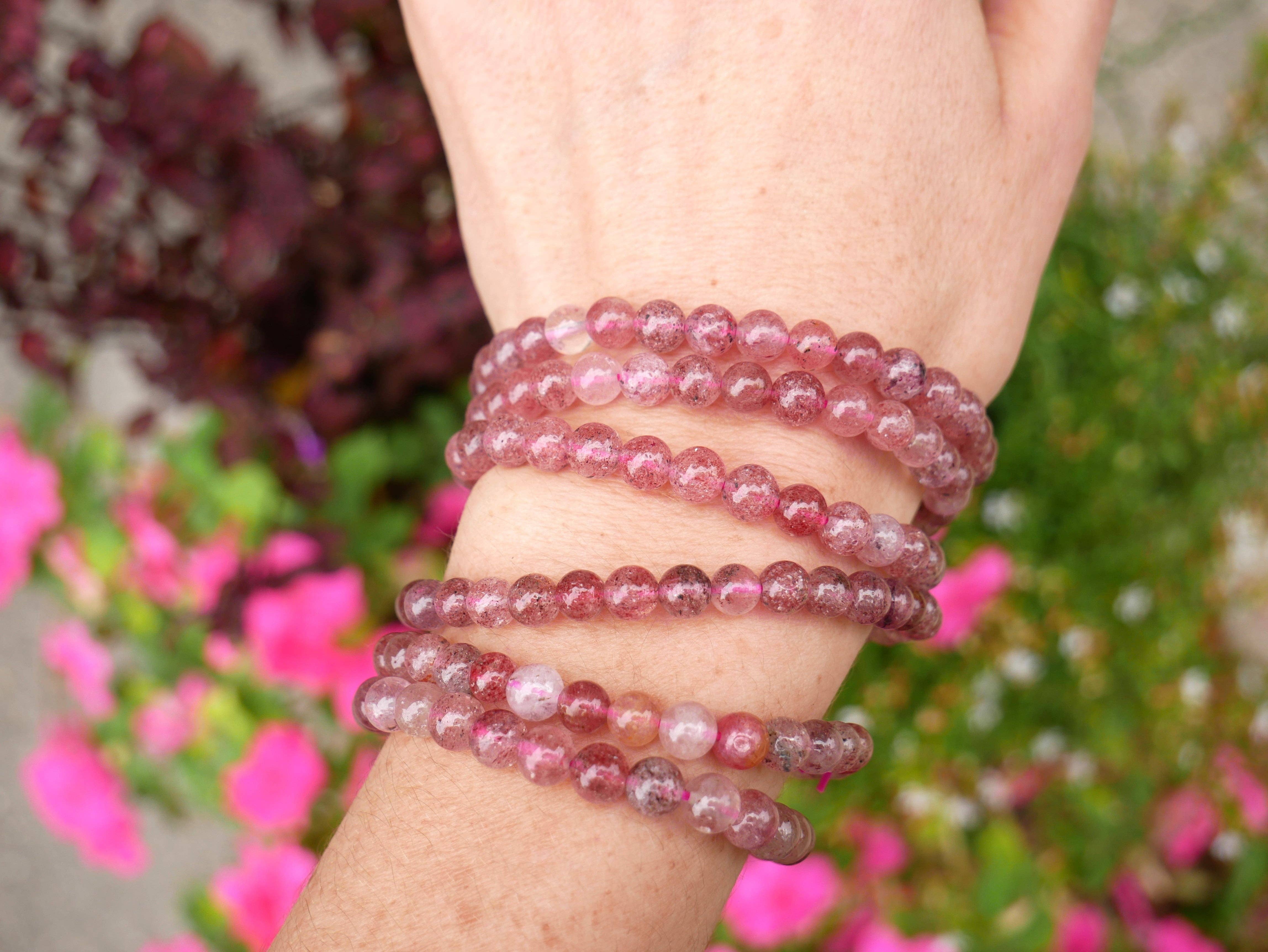 The Healing Sanctuary - Wholesale Beaded Bracelet - Strawberry Quartz Beaded Bracelets 6mm3