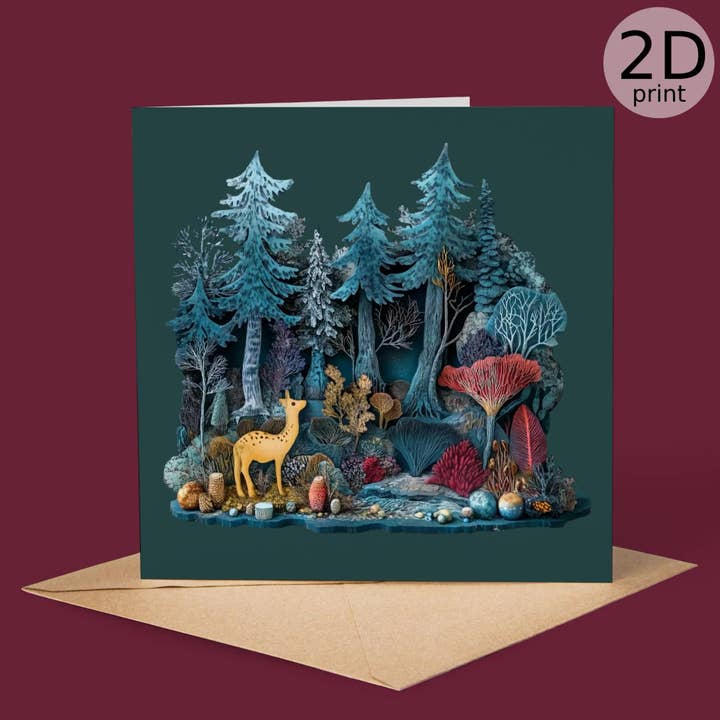 Magiskt skogsrådjur 2D-tryckt kort för wholesale av Good Post Day