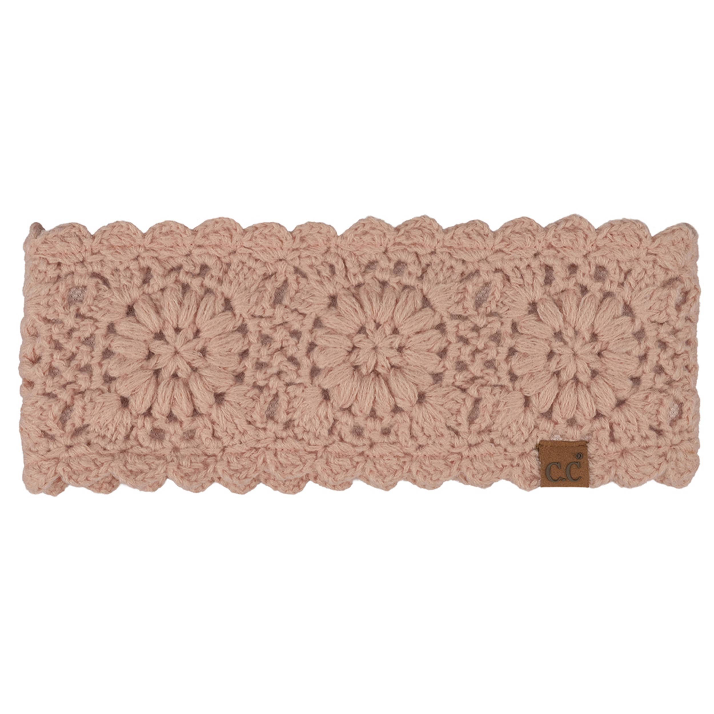 Hana - Vente Bonnet – femme - Bandeau Solide au Crochet Motif Fleur C.C3