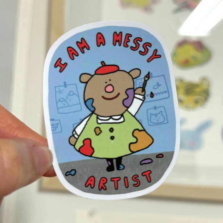 Sou um Autocolante de Vinil Mate de Artista Desorganizado por atacado de Rolly Poly Studios