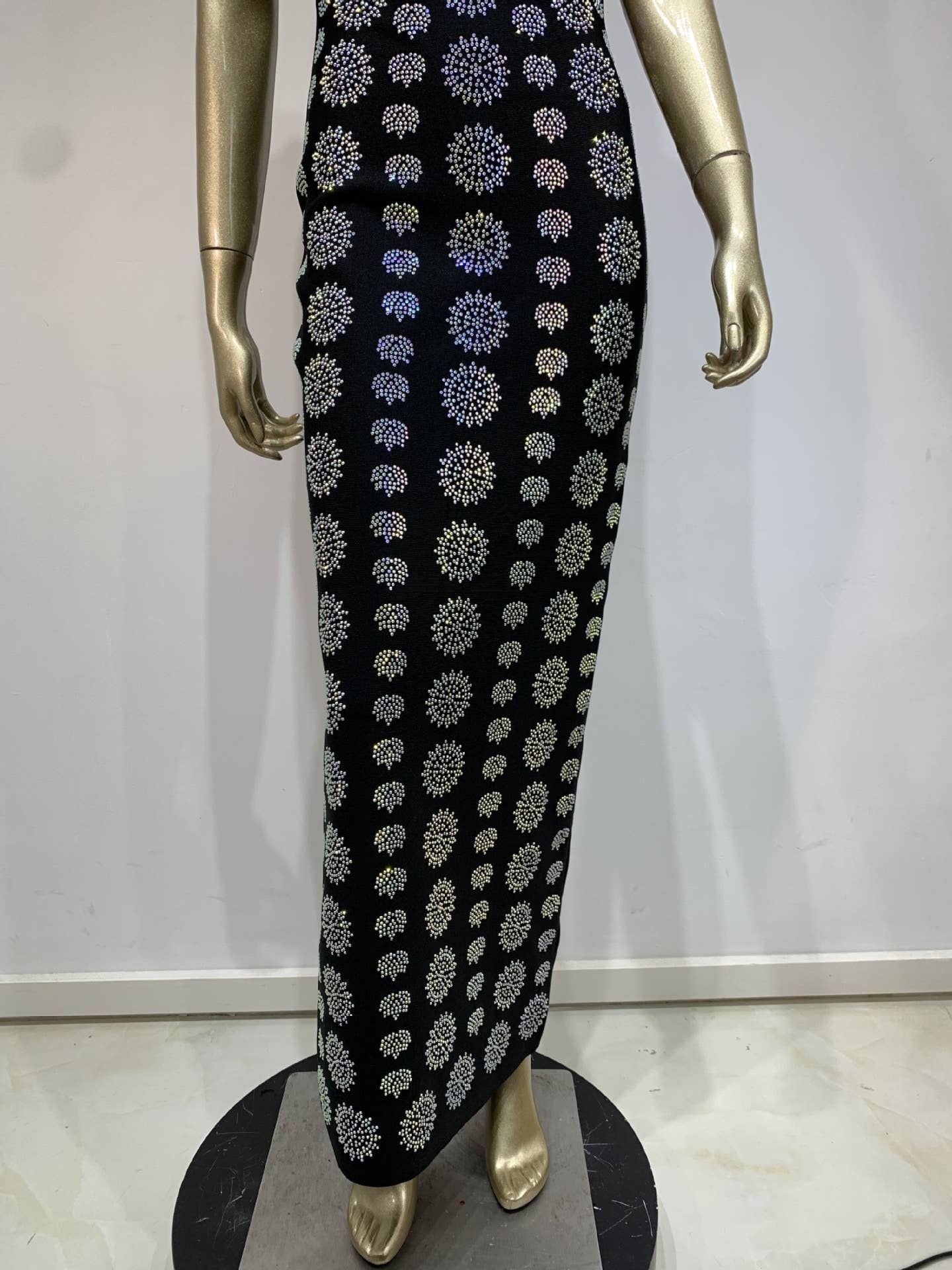 Black SY004 Chic Rhinestone Bandage Gown - Party Elegance for wholesale on Faire10