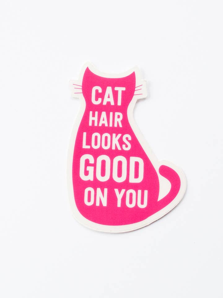 Cat Hair Sticker | funny vinyl die-cut sticker for wholesale by Graphic Anthology Greeting Cards