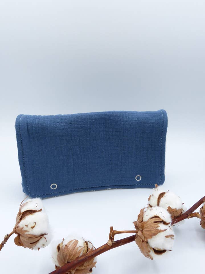 Antoine Nomadic Changing Mat in Organic Cotton - Blue for wholesale by Tijala