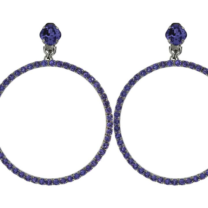 Gli Orecchini a Cerchio Grandi Viola in Platino (Forati) per la vendita all'ingrosso da parte di VICKISARGE