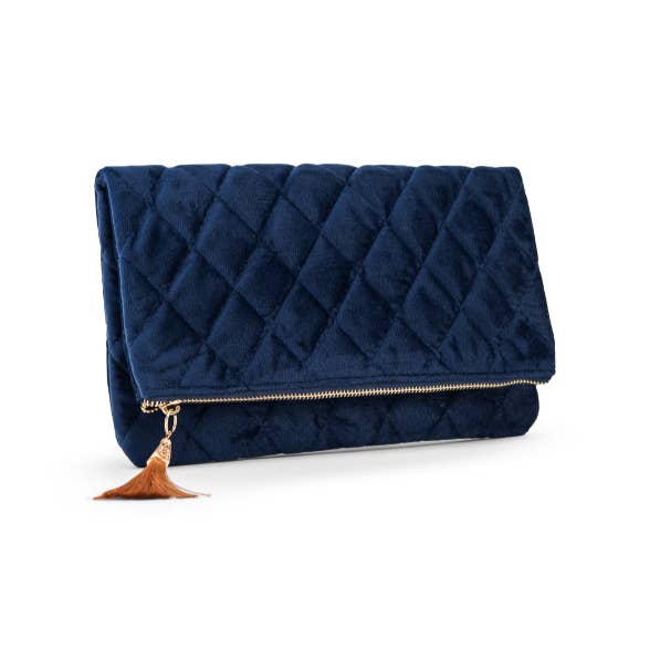 Weddingstar Inc. – wholesale Clutch bag – women's – Fold Over Velvet Clutch - Navy Blue