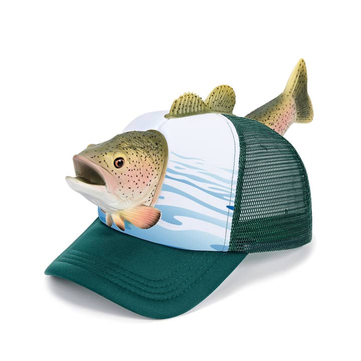 Rainbow Trout | Unisex Trucker Hat Base Cap Mesh Back for wholesale by Oooh Yeah/Sock It Up/Oooh Geez Slippers