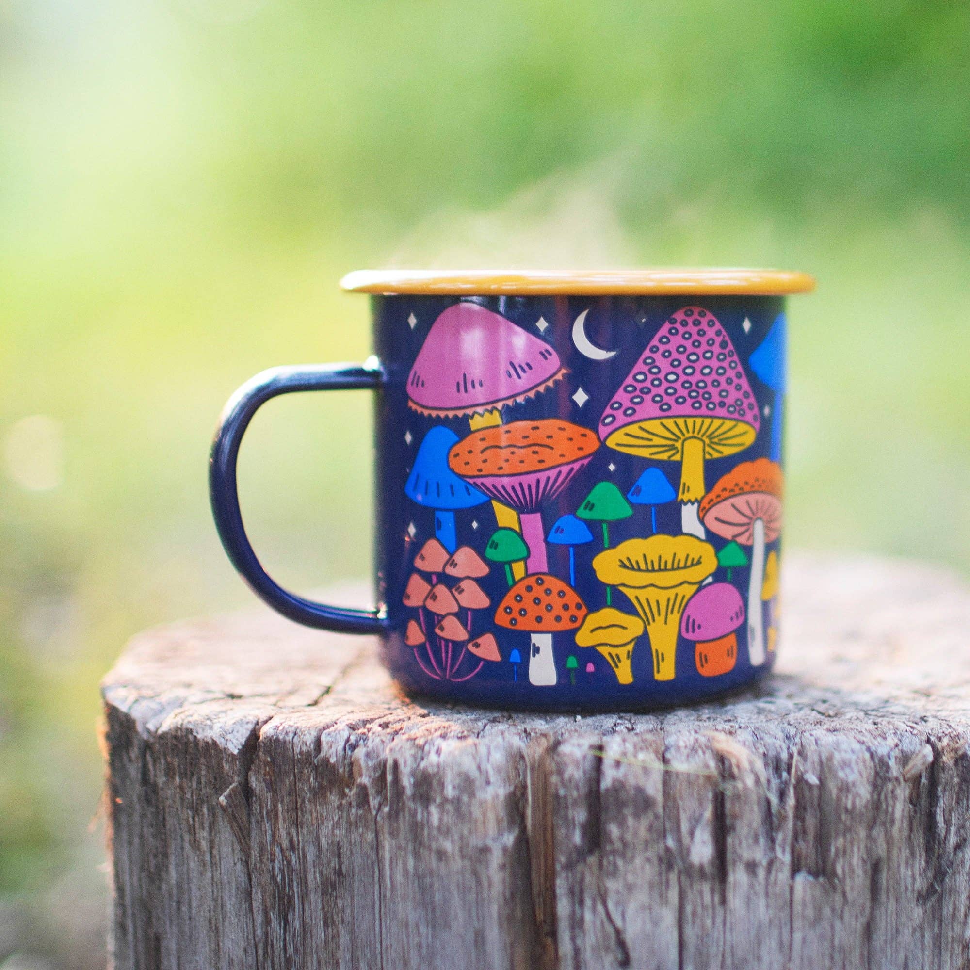 Trek Light - Wholesale Coffee Mug - Enamel Coffee & Camp Mug | Midnight Mushroom | 16oz4