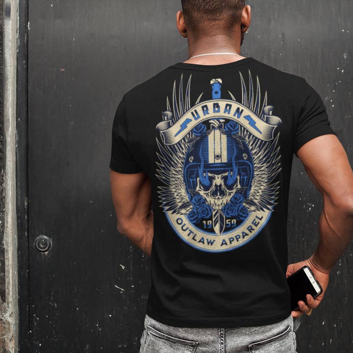 T-shirt Roadrunner Azul por atacado de Urban Outlaw Apparel