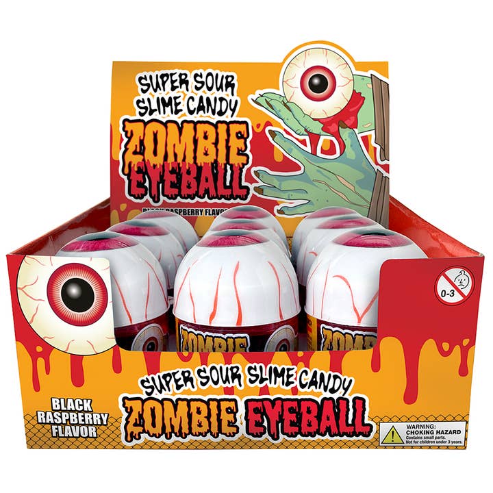 Zombie Eyeball, Super Sour Slime Candy, 9ct Display for wholesale by Grandpa Joe's Candy Shop