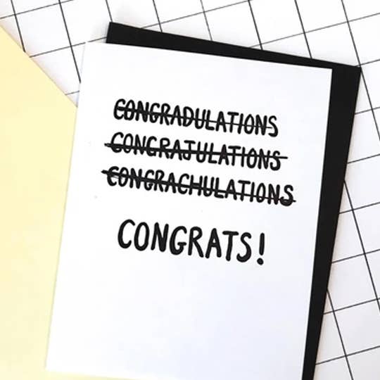 Smitten Kitten - Wholesale Congratulations Card - Can't Spell Congrats Card2