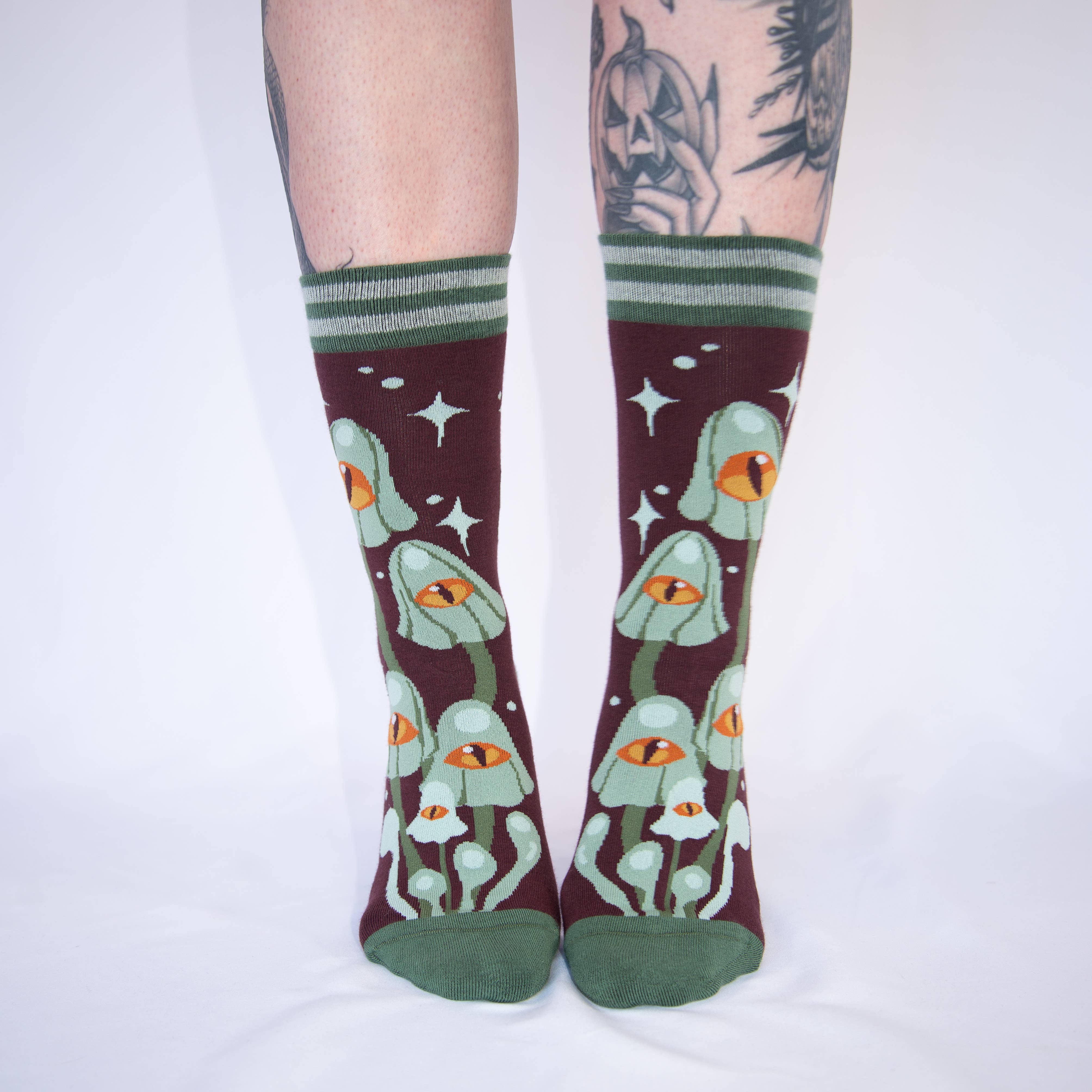 FootClothes LLC - Wholesale Socks - Unisex - Mystic Mushrooms Crew Socks6