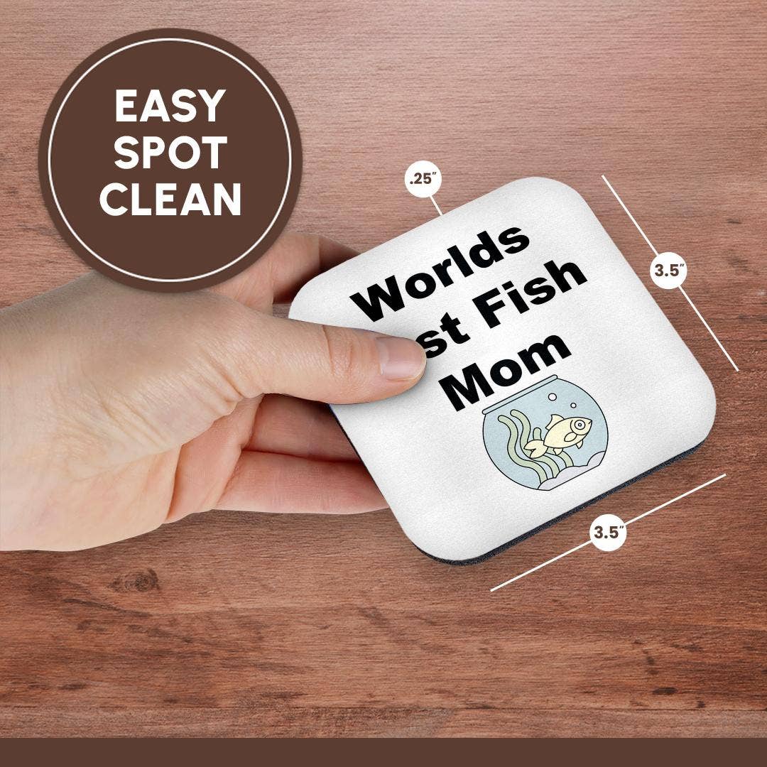 3dRose - Wholesale Coasters - 3dRose, Image Of Worlds Best Fish Mom, Coaster13