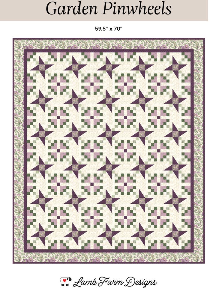 Garden Pinwheels Quilt Pattern for wholesale by Lamb Farm Designs
