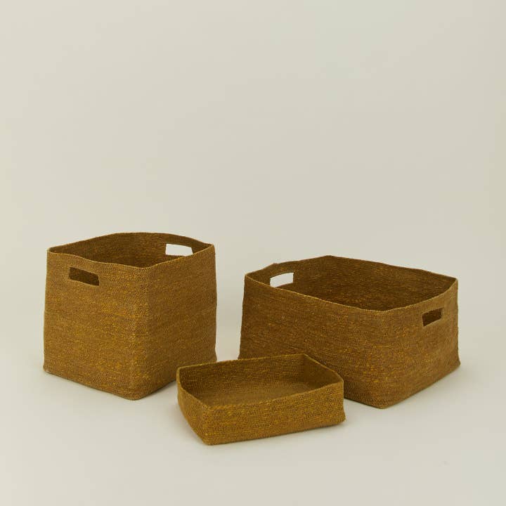 ESSENTIAL WOVEN STORAGE - MUSTARD for wholesale by Hawkins New York