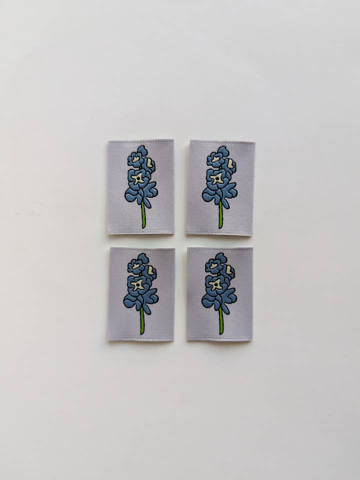 July Delphiniums | Woven Luxe Labels for wholesale by Intensely Distracted