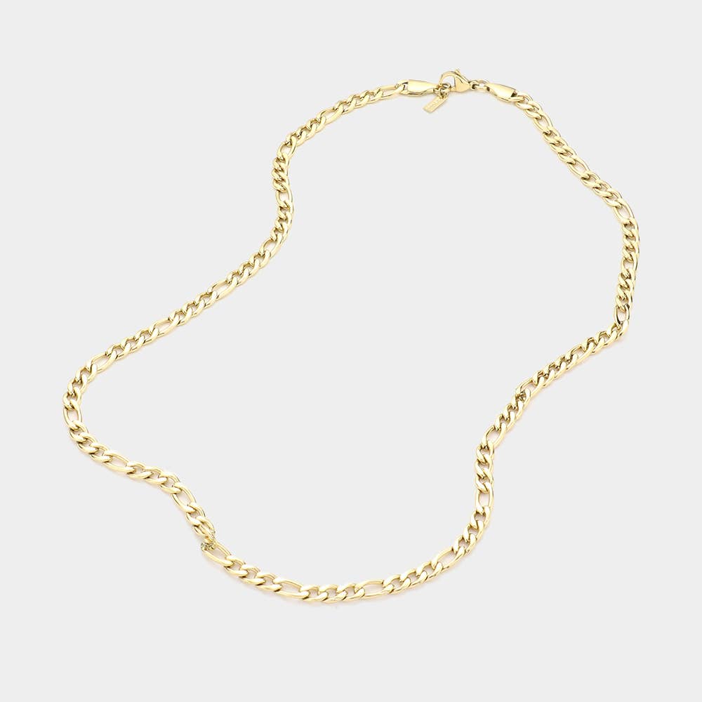 Sensibling Corp. - Wholesale Link & Chain Necklace - 16 INCH, 4mm Stainless Steel Figaro Chain Necklace5