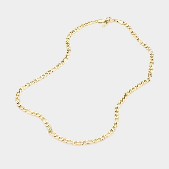 Sensibling Corp. - Wholesale Link & Chain Necklace - 16 INCH, 4mm Stainless Steel Figaro Chain Necklace5