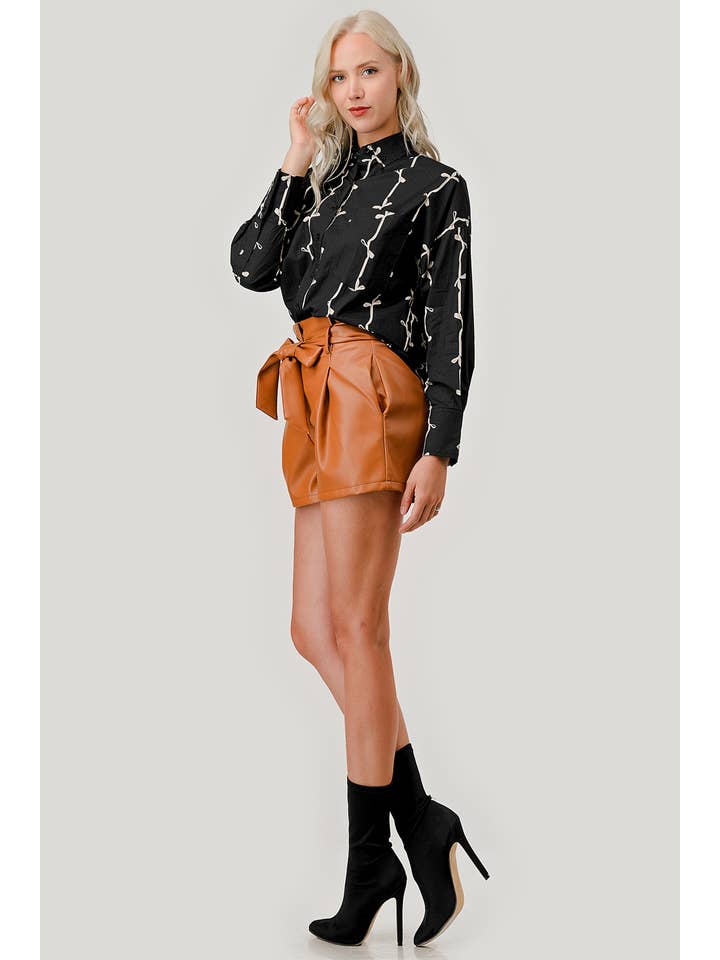 GeeGee x Lovelo - Wholesale Button Down Shirt - Women's - Ribbon Stripe Pattern Button-Up Shirt, OT5091813