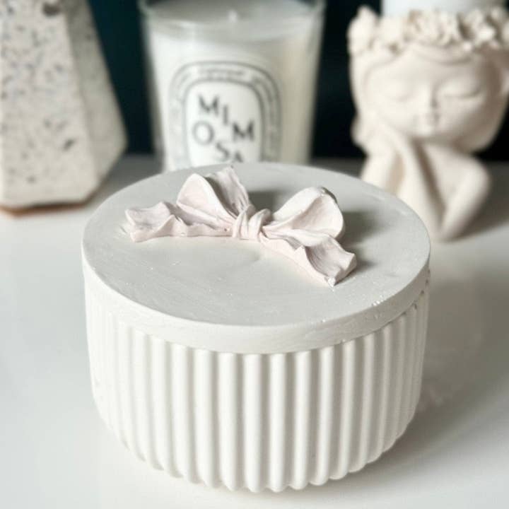 Bow Trinket Jar for wholesale by Chic Chaos Home