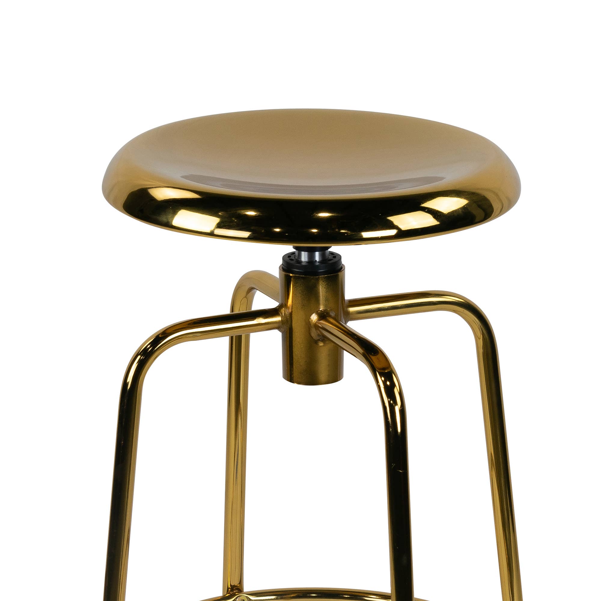 Glamour Home - Vente Tabouret - Ensemble de 2 tabourets de bar Ayala en chrome doré4