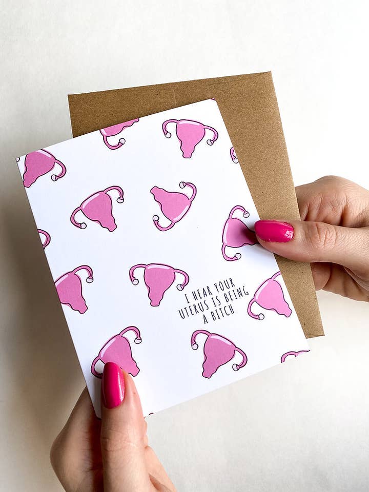 Funny Hysterectomy, Uterine Cancer Get Well Card For Chemo for wholesale by Five Dot Post