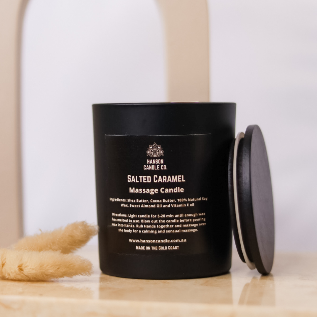 Hanson Candle Co. - Wholesale Jar/Filled Candle - Sensual Massage Candle - Matte Black0