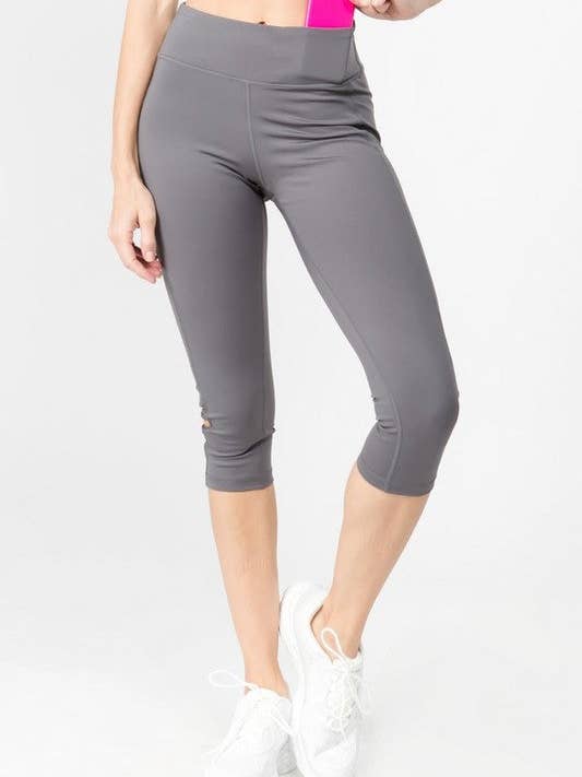 Active Lattice Capri Cutout Workout Leggings for wholesale by Timeless Gala
