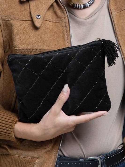 Bolsa Acolchoada Veludo Metálica por atacado de Shop Neighbors