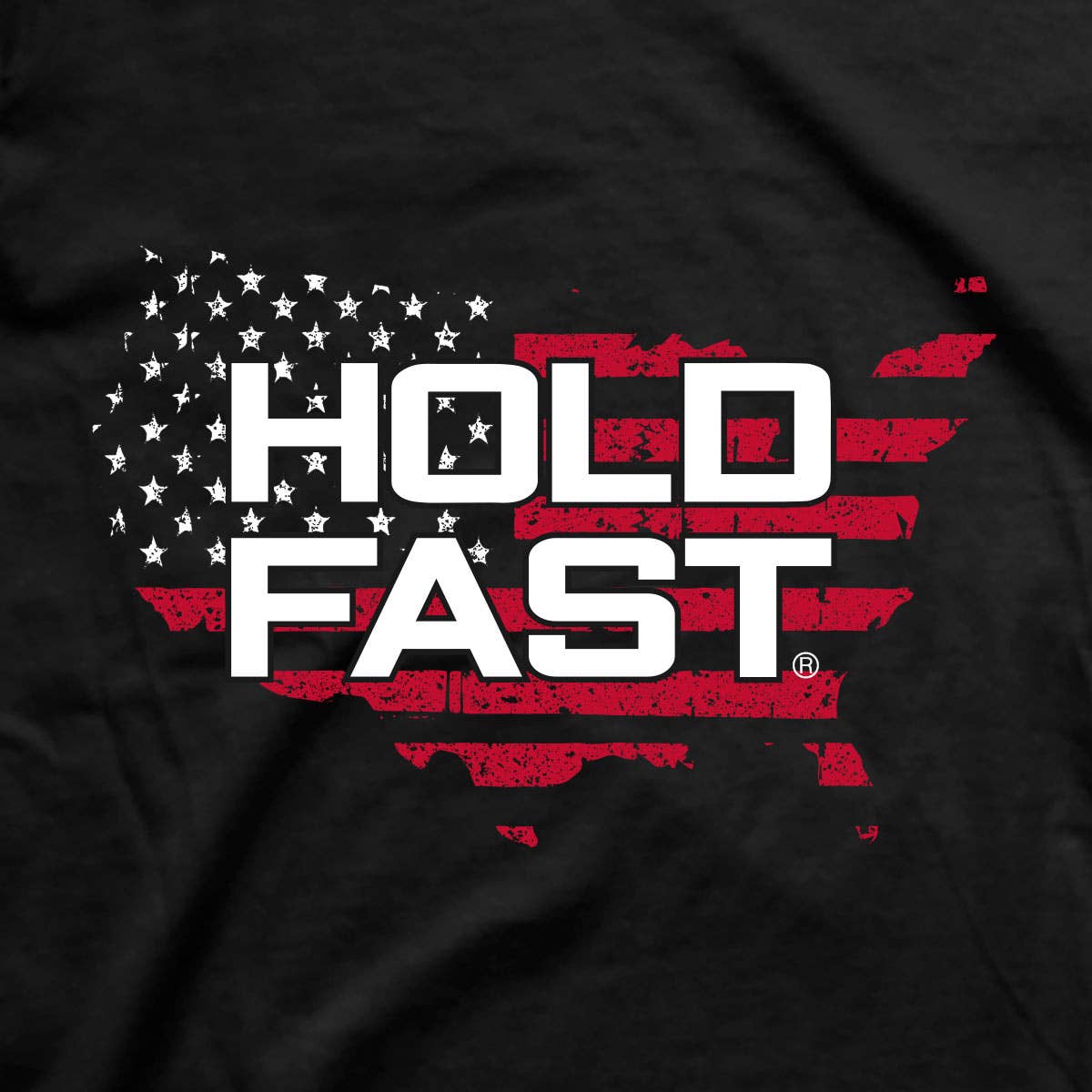 Black HOLD FAST Mens T-Shirt We Will Not Falter for wholesale on Faire4