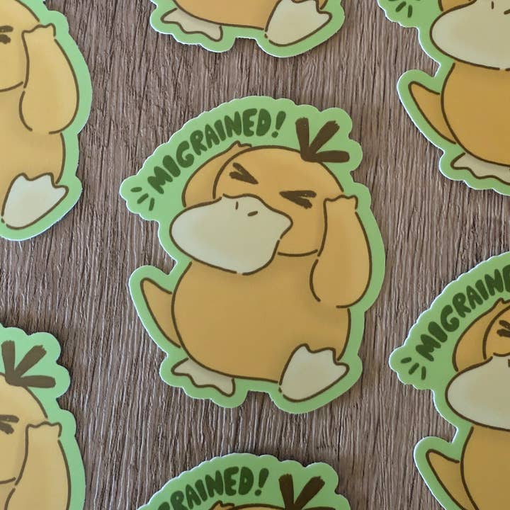 Sadsquatch - Vendita all'ingrosso Adesivo - Adesivo in vinile Psyduck emicrania - Pokémon Nintendo1