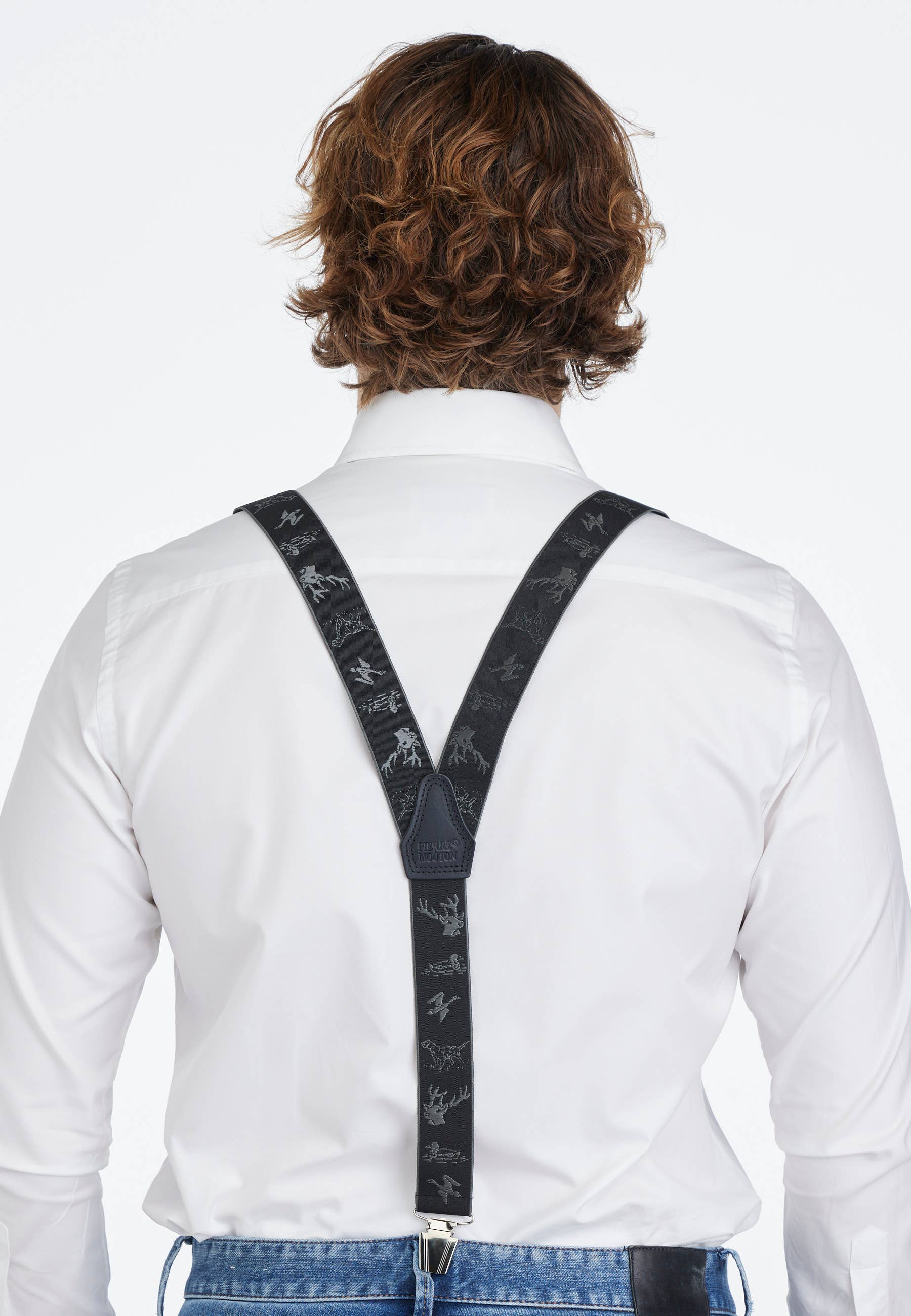 Pierre Mouton - Vente Ceinture – unisexe - Bretelles de chasse noires 3 agrafes/140 cm | Fait main3