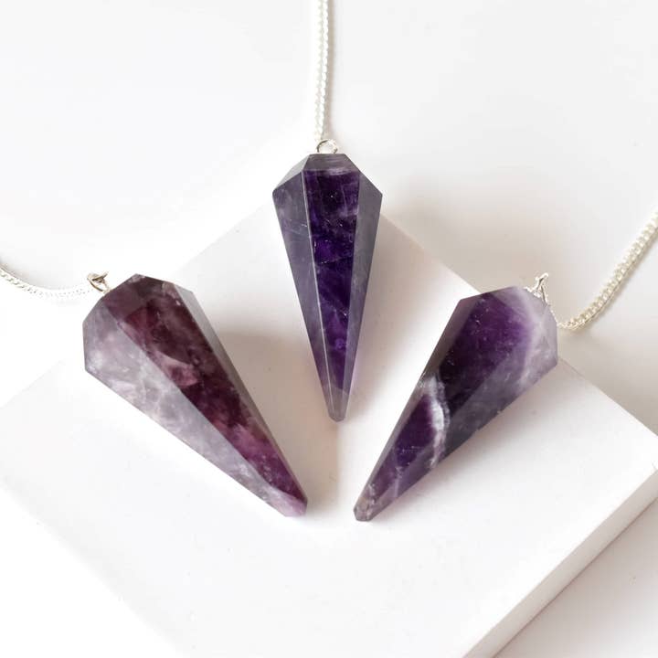 Soothing Crystals - Wholesale Spiritual Stone/Crystal - Dowsing Pendulum | Amethyst | Faceted Crystal Pendulum1